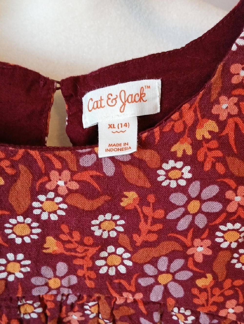 Cat & Jack Floral Dress Girls XL (14) Cottagecore Cotton Blend Daisies - Picture 4 of 5